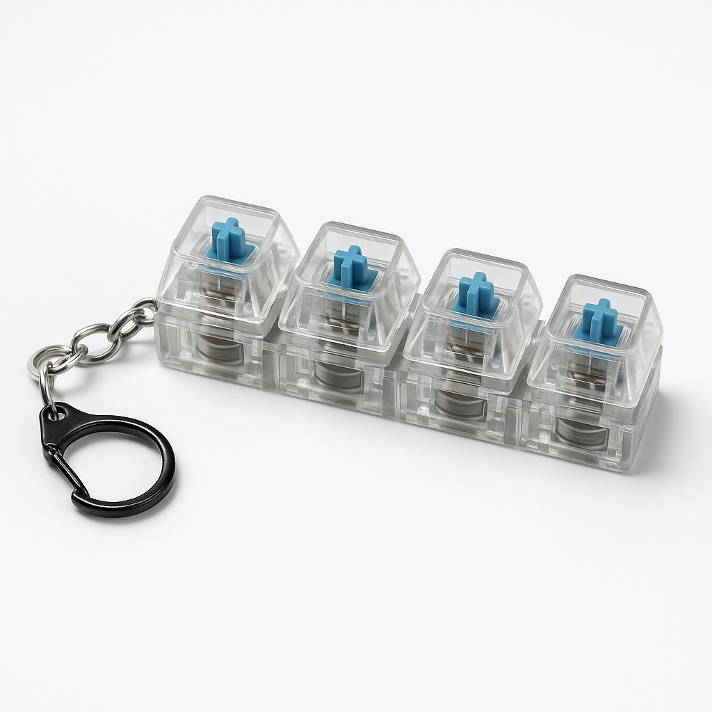 Fidget Key – LED-Schlüsselanhänger mit Tasten zum Drücken